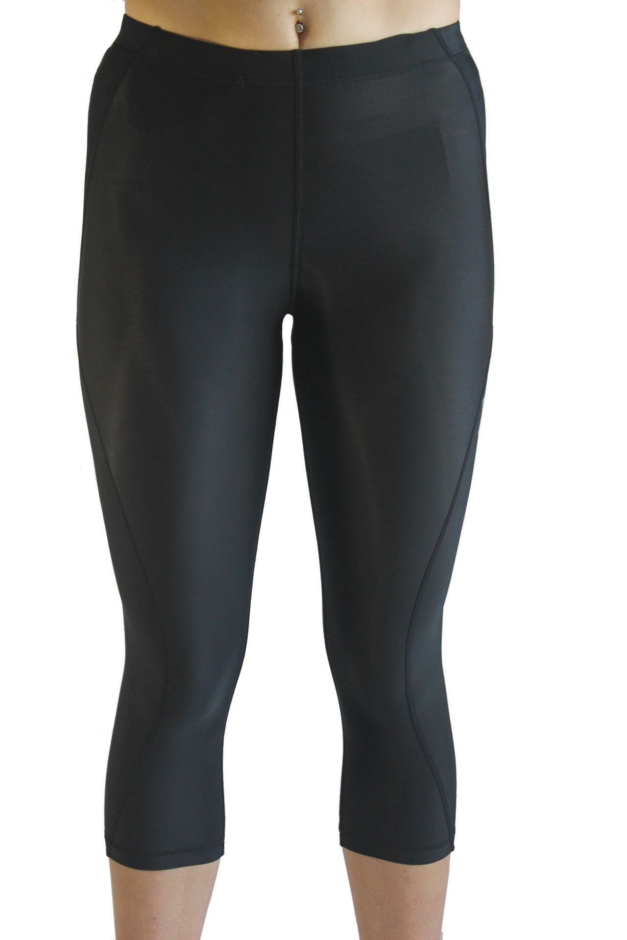 Compression 3/4 Pants Womens-Kinesio Tape, Ankle Guards, Injury